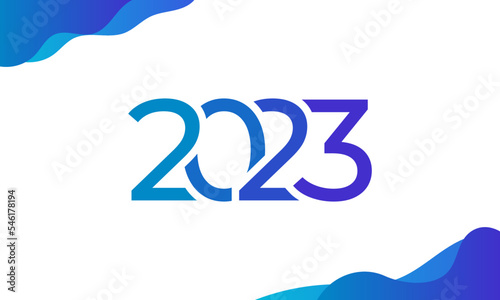 2023 new year modern colorful overlapping illustration with simple shapes for calendar or greeting card