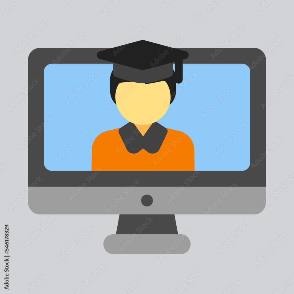 Graduation man icon in flat style, use for website mobile app presentation