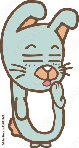 Sleepy Bunny Vector Illustration yawning