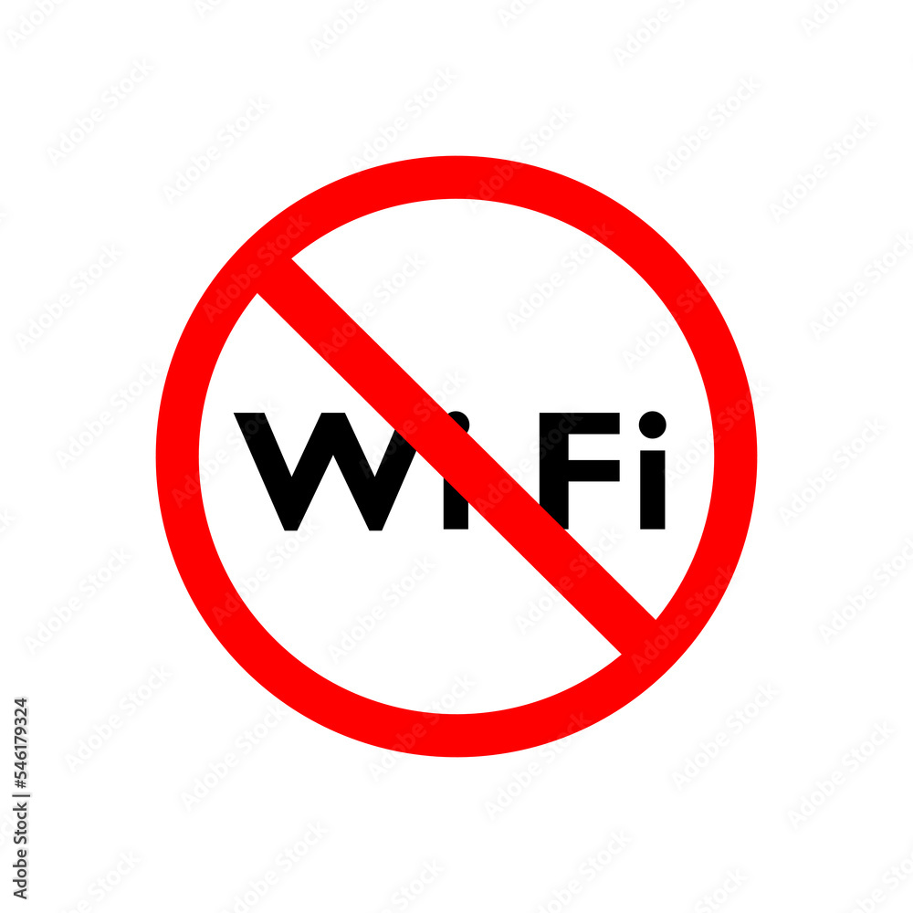 Vector icon with no wifi symbol