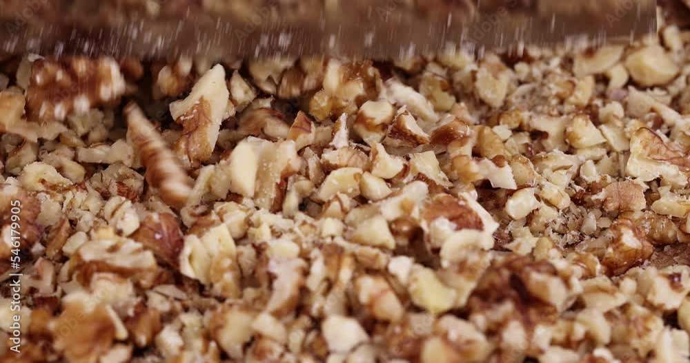Move walnuts from the table, dry hard walnuts move on the table Move walnuts from the table, dry hard walnuts move on the table