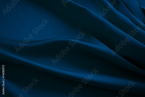 Wallpaper Mural Dark blue silk satin. Soft folds.Navy blue fabric. Luxury background for design. Wavy lines. Beautiful. Elegant. Birthday, Christmas, New Year. Torontodigital.ca