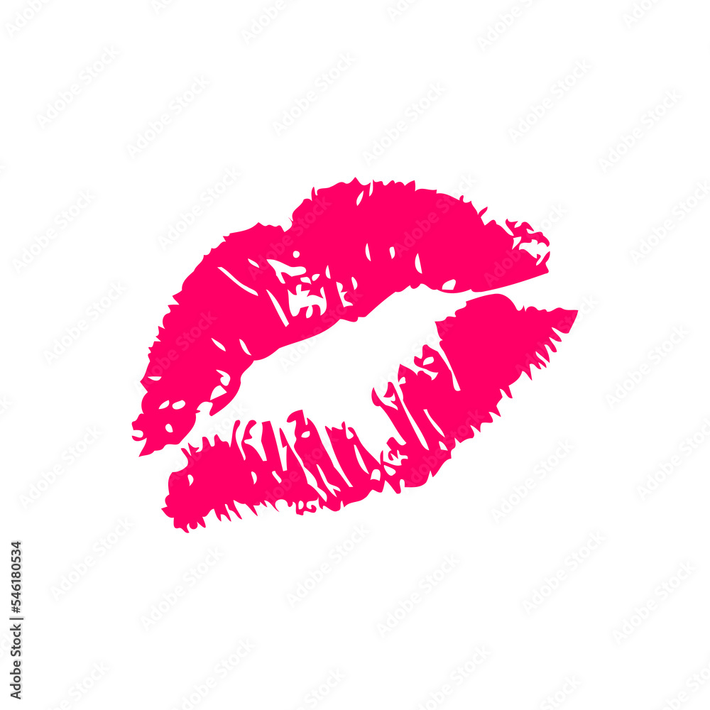 Vector illustration of pink lips Vector illustration of pink lips