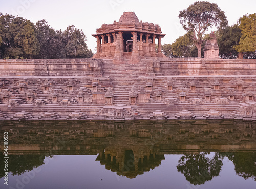 The Sun Temple of Modhera is a Hindu temple dedicated to the solar deity Surya located at Modhera village of Mehsana district, Gujarat, India photo