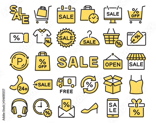 SALE　カラフルなラインアイコンセット
