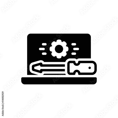 Black solid icon for maintains 