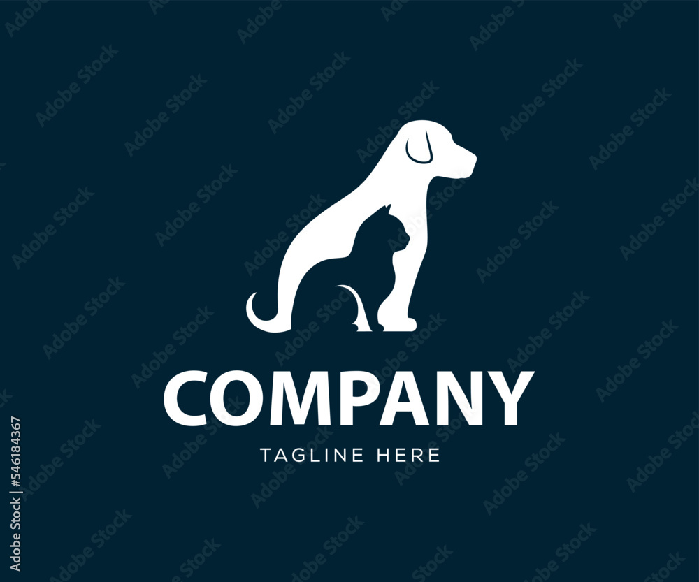 Modern Animal Logo. Dog and Cat Animals Logo Design Template