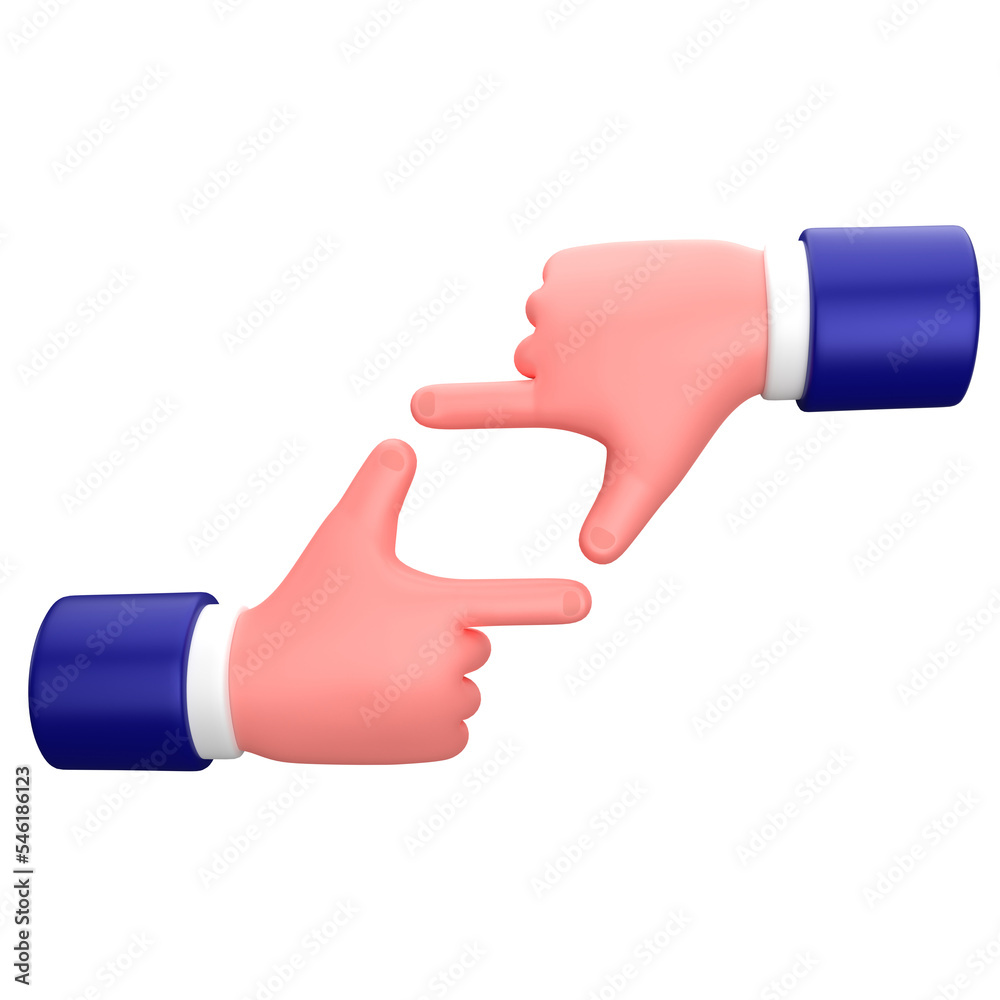 Businessman frame fingers gesture sign 3d illustration Businessman frame fingers gesture sign 3d illustration
