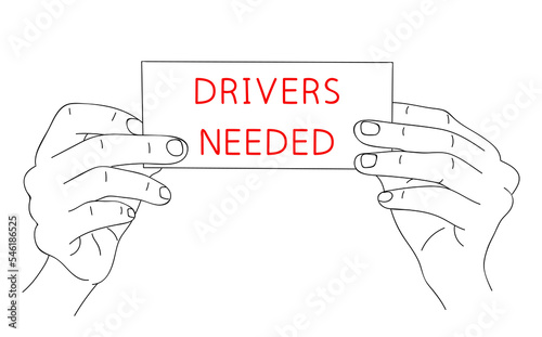 Drivers Needed. Car company hiring a workers. Cars and Trucks logistics business concept. Vector