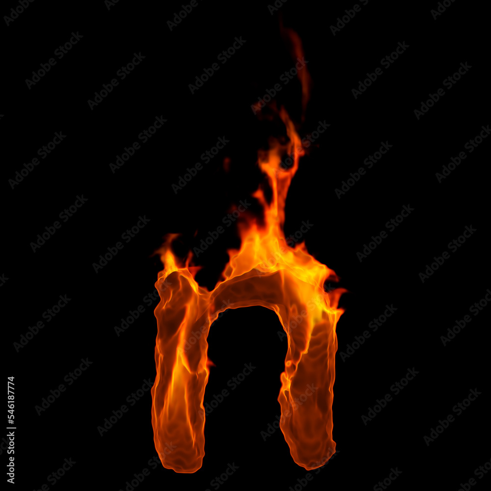 fire letter N - Small 3d demonic font - Suitable for disaster, hell or global warming related subjects fire letter N - Small 3d demonic font - Suitable for disaster, hell or global warming related subjects