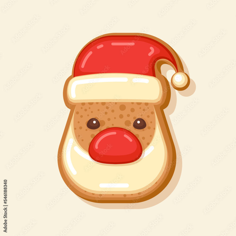 stock vector of cute santa gingerbread cookies. food for christmas. stock vector of cute santa gingerbread cookies. food for christmas.