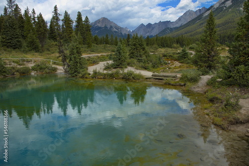 Ink Pots over Johnston Canyon in Banff National Park Alberta Canada North America 