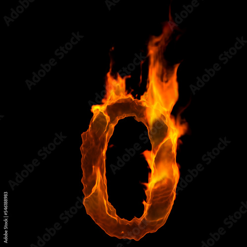 fire number 0 - 3d demonic digit - Suitable for disaster, hell or global warming related subjects