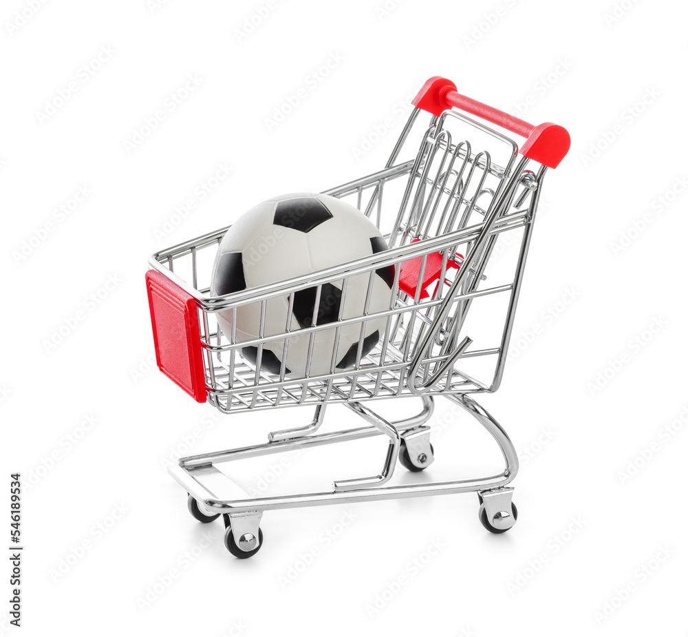 Soccer ball in shopping cart