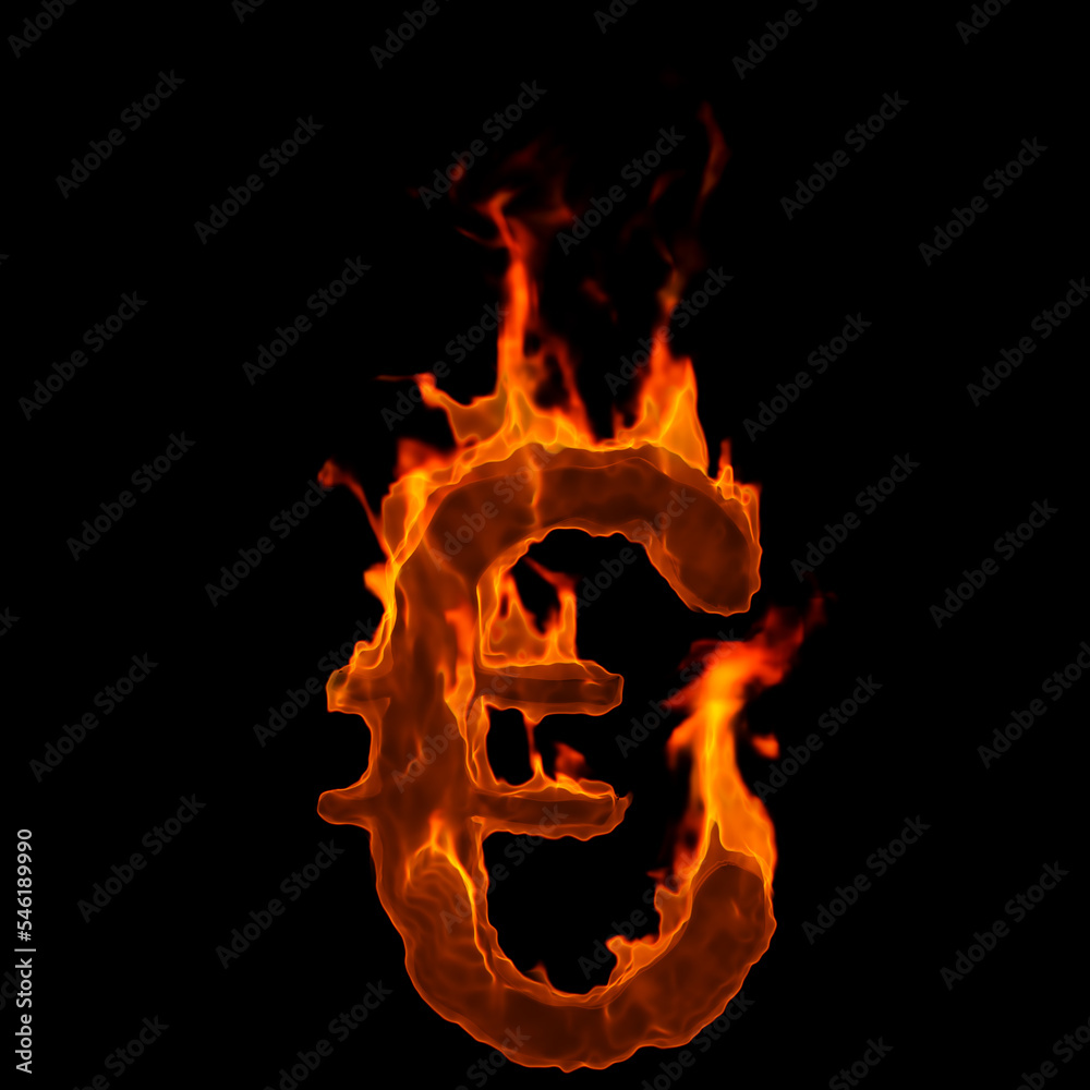 fire euro currency sign - 3d Business demonic symbol - Suitable for disaster, hell or global warming related subjects fire euro currency sign - 3d Business demonic symbol - Suitable for disaster, hell or global warming related subjects
