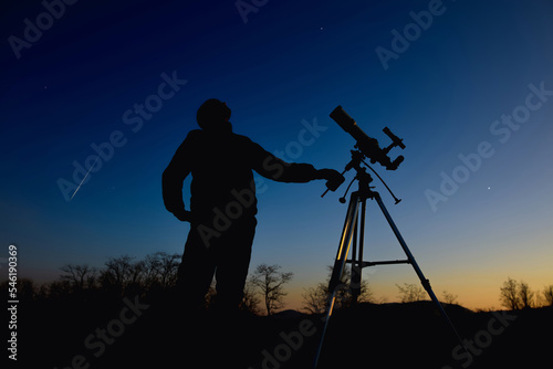 Astronomical telescope and equipment for observing stars, Milky way, Moon and planets.