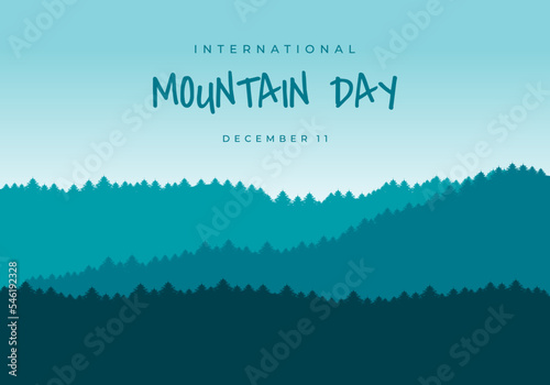 International mountain day background celebrated on december 11.