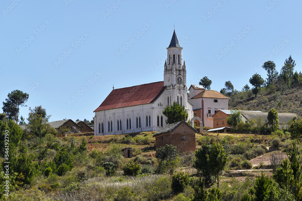 Eglise dans un village dans le centre de Madagascar