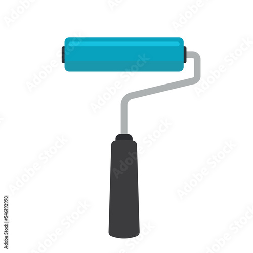 Animated Paint Roller Icon Logo Vector Illustration Isolated on White Background