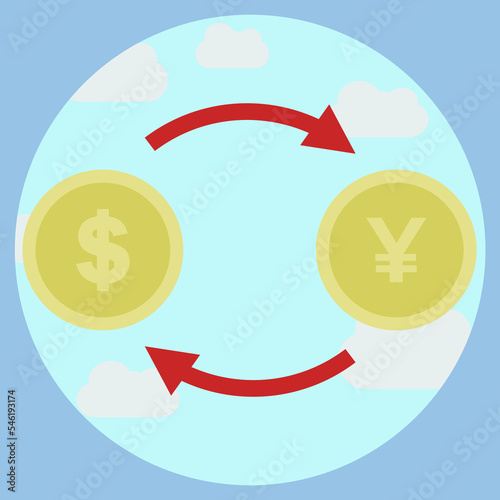 Financial exchange rate icon. Flat design. Minimal design.