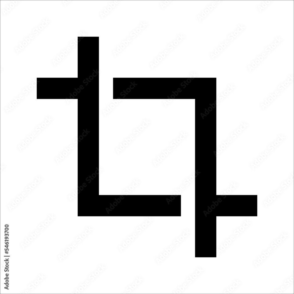 Crop icon. Simple flat crop sign. Vector illustration on white background. Crop icon. Simple flat crop sign. Vector illustration on white background.