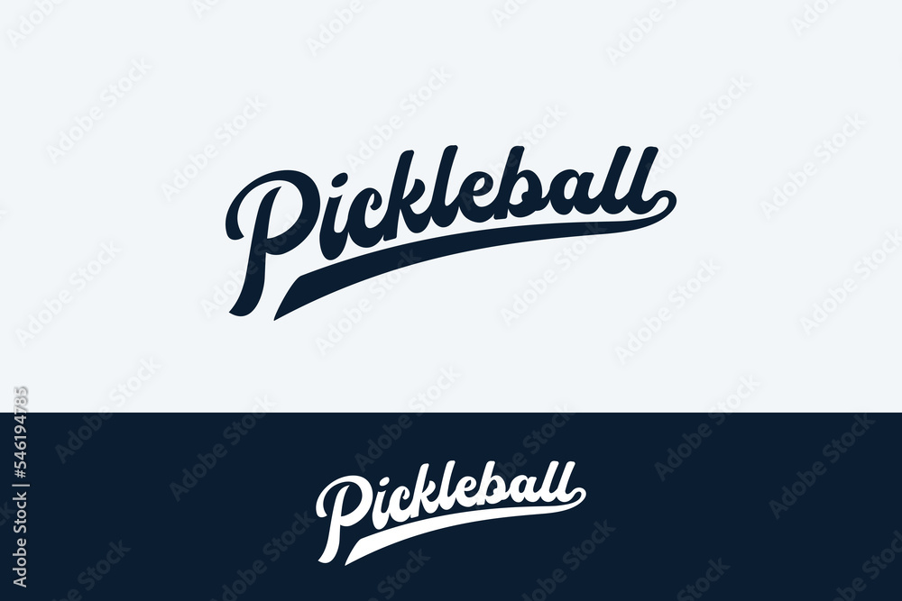 Pickleball lettering with script letters that are dynamic, simple and eye catching. Suitable for logos, advertisements, t-shirt designs, hoodies, accessories, stickers, etc.