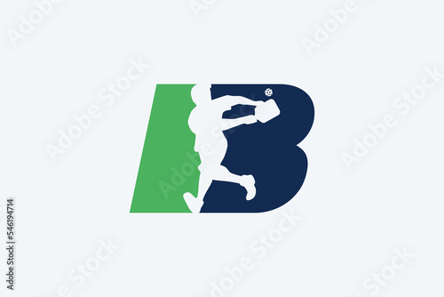 pickleball logo with a combination of the letter B and the silhouette of a pickleball player