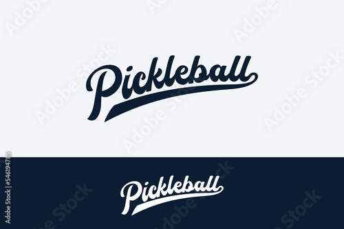 Pickleball lettering with script letters that are dynamic, simple and eye catching. Suitable for logos, advertisements, t-shirt designs, hoodies, accessories, stickers, etc.