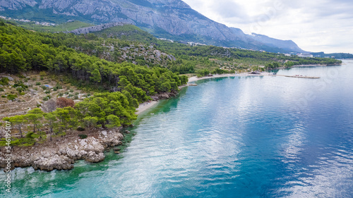 Landscape with Krvavica, dalmatian coast of Adriatic sea, Croatia
