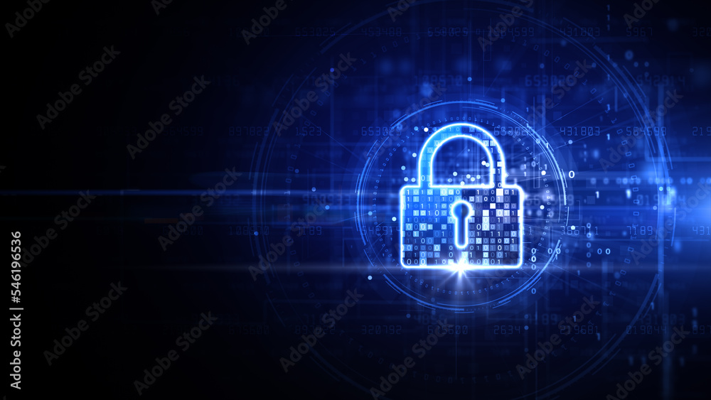 Digital Data Network Protection, Blue Padlock Icon CyberSecurity, Technology Blockchain Digital Data Global Network Connection Background, And Secure Information for Privacy. 3d Rendering Digital Data Network Protection, Blue Padlock Icon CyberSecurity, Technology Blockchain Digital Data Global Network Connection Background, And Secure Information for Privacy. 3d Rendering