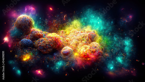 Space nebula, colorful abstract background 