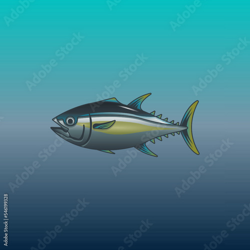 Illustration Vector Graphic of bluefin tuna.
