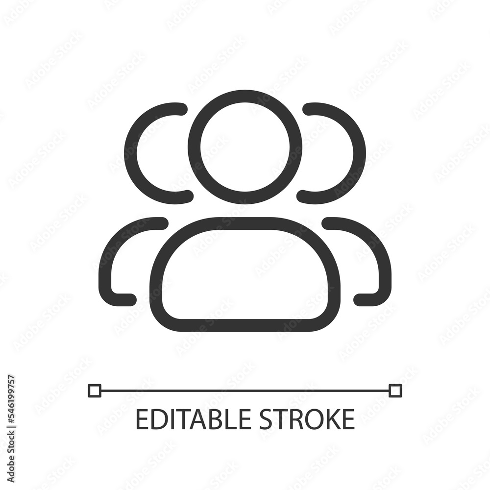 Online community pixel perfect linear ui icon. Social media invitation ...