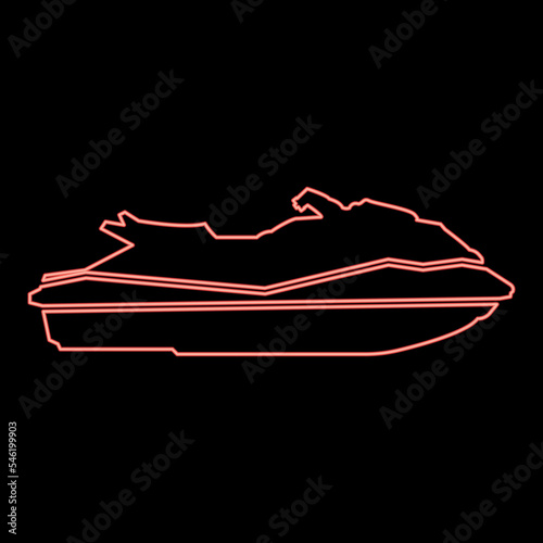 Neon waverunner red color vector illustration image flat style