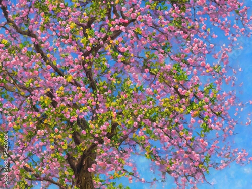 Abla Chaste Tree with Flowers – Tree Botanical Painting