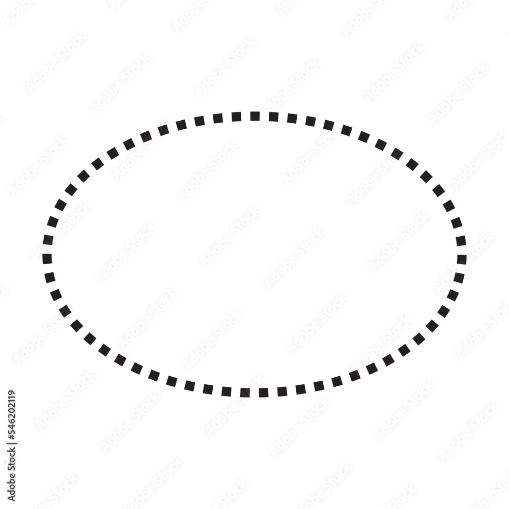 Ellipse symbol dotted shape vector icon for creative graphic design ui element in a pictogram illustration