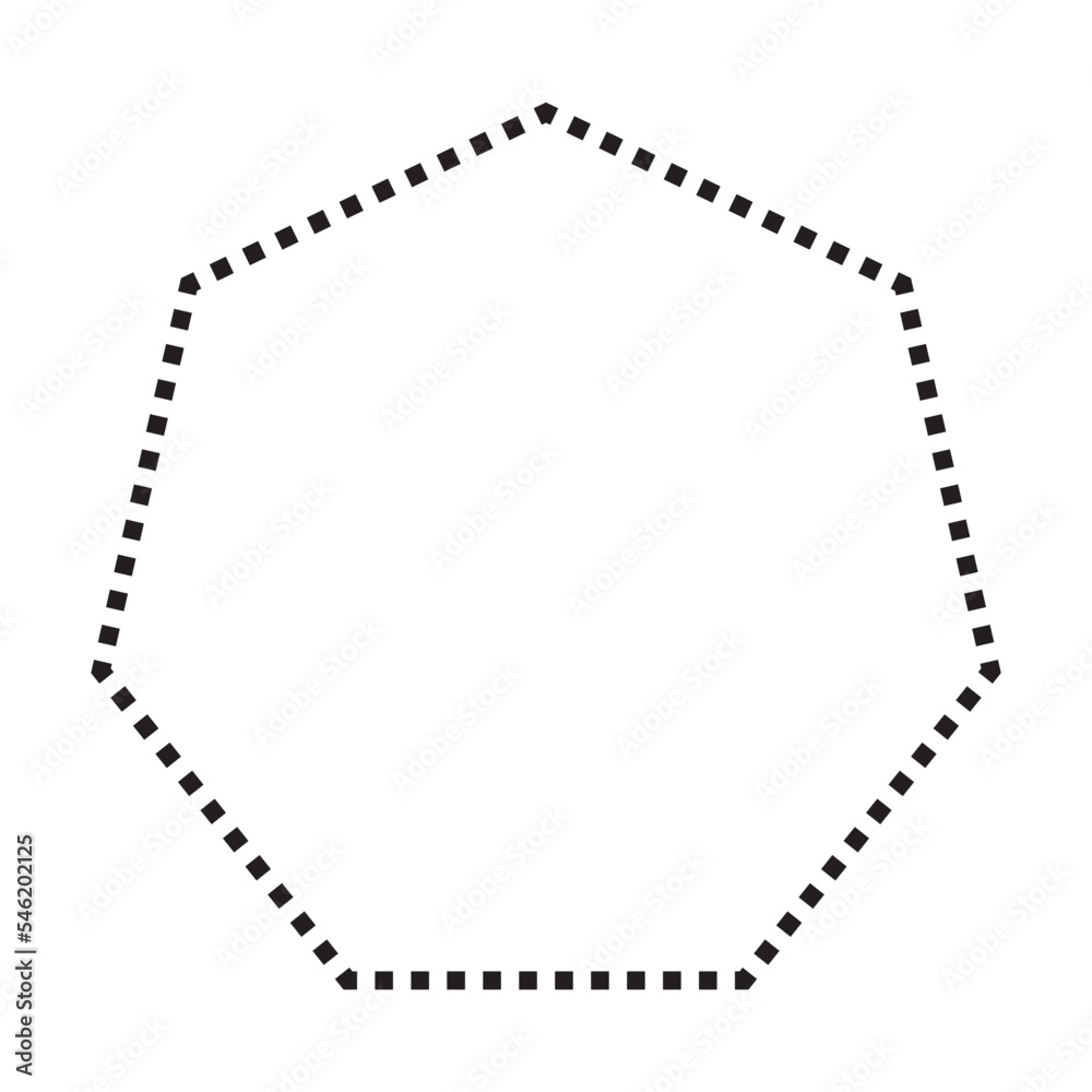 Heptagon symbol dotted shape vector icon for creative graphic design ui element in a pictogram illustration