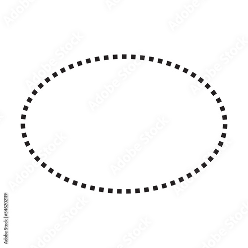 Ellipse symbol dotted shape vector icon for creative graphic design ui element in a pictogram illustration