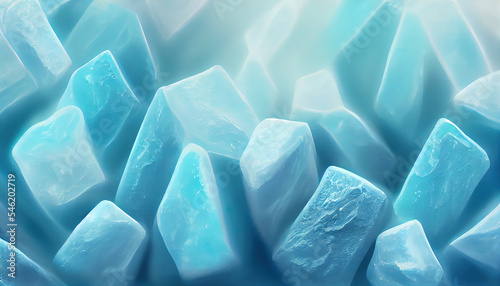 Cracked Ice. Blue Christmas textured background. Winter surface. Illustration Art