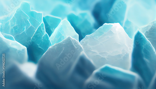Cracked Ice. Blue Christmas textured background. Winter surface. Illustration Art