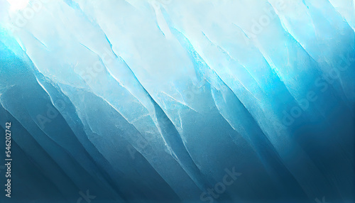 Cracked Ice. Blue Christmas textured background. Winter surface. Illustration Art