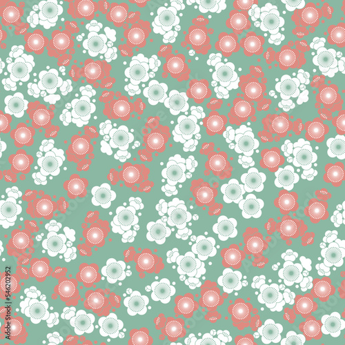 和柄-「吉祥紋」のシームレスなパターン。和柄の素材。
お正月用のデコレーション。
