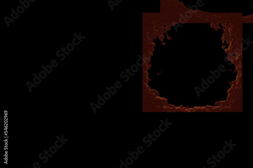 bronze frame on black background for titles 3d rendering