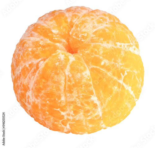 Fresh peeled Orange  on white background, Taiwan Tangerine Orange on White Background PNG File.