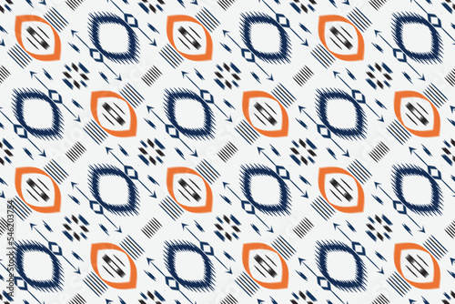 Ikkat or ikat prints batik textile seamless pattern digital vector design for Print saree Kurti Borneo Fabric border brush symbols swatches party wear