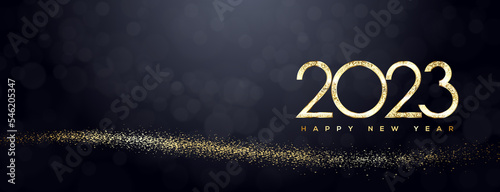 Print op canvas 2023 Happy New Year Greeting Card