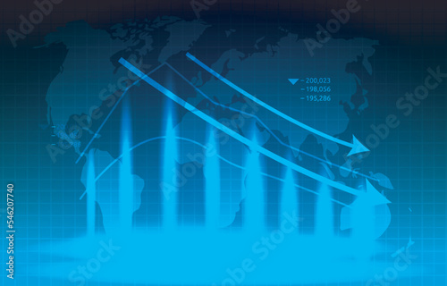 Cool Light Negative Bar Graph Chart Depreciation Business Economic Recession