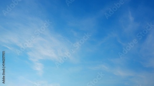 4K sky time lapse, Beautiful background, sky timelapse of horizon, clouds and sun. weather and the movement of nature concept. clouds at blue sky
 photo