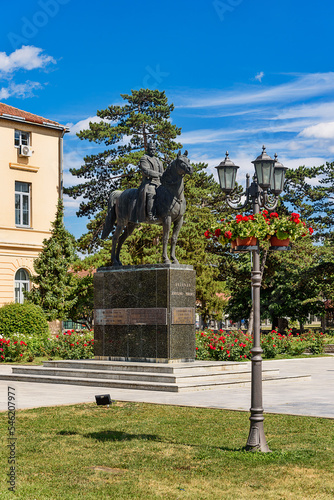 Mionica, Serbia - July 13, 2021: The central square in the city of Mionica in Serbia photo