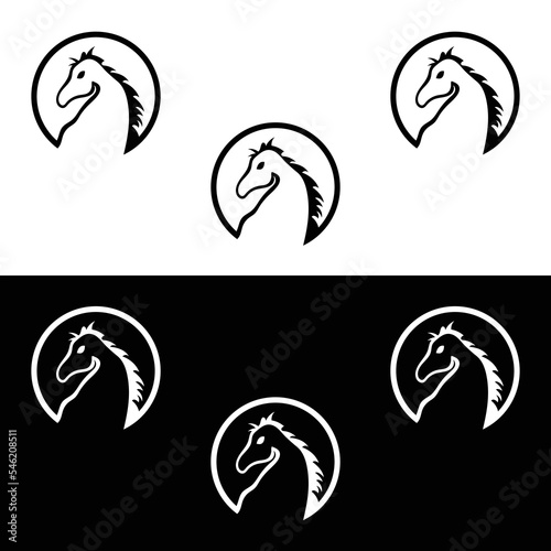 Fototapeta Naklejka Na Ścianę i Meble -  Circle horse animal logo design 